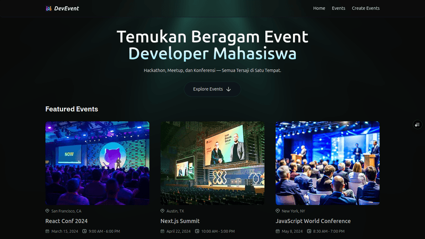 Dev Events Mahasiswa