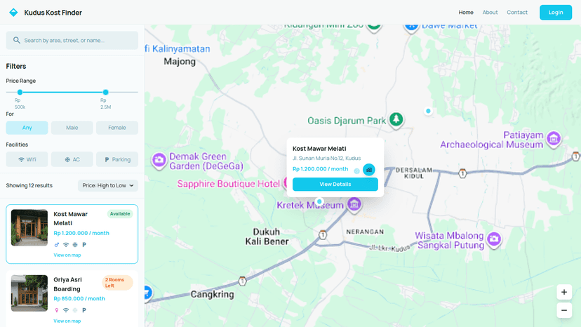 Kudus Kost Finder (GIS)